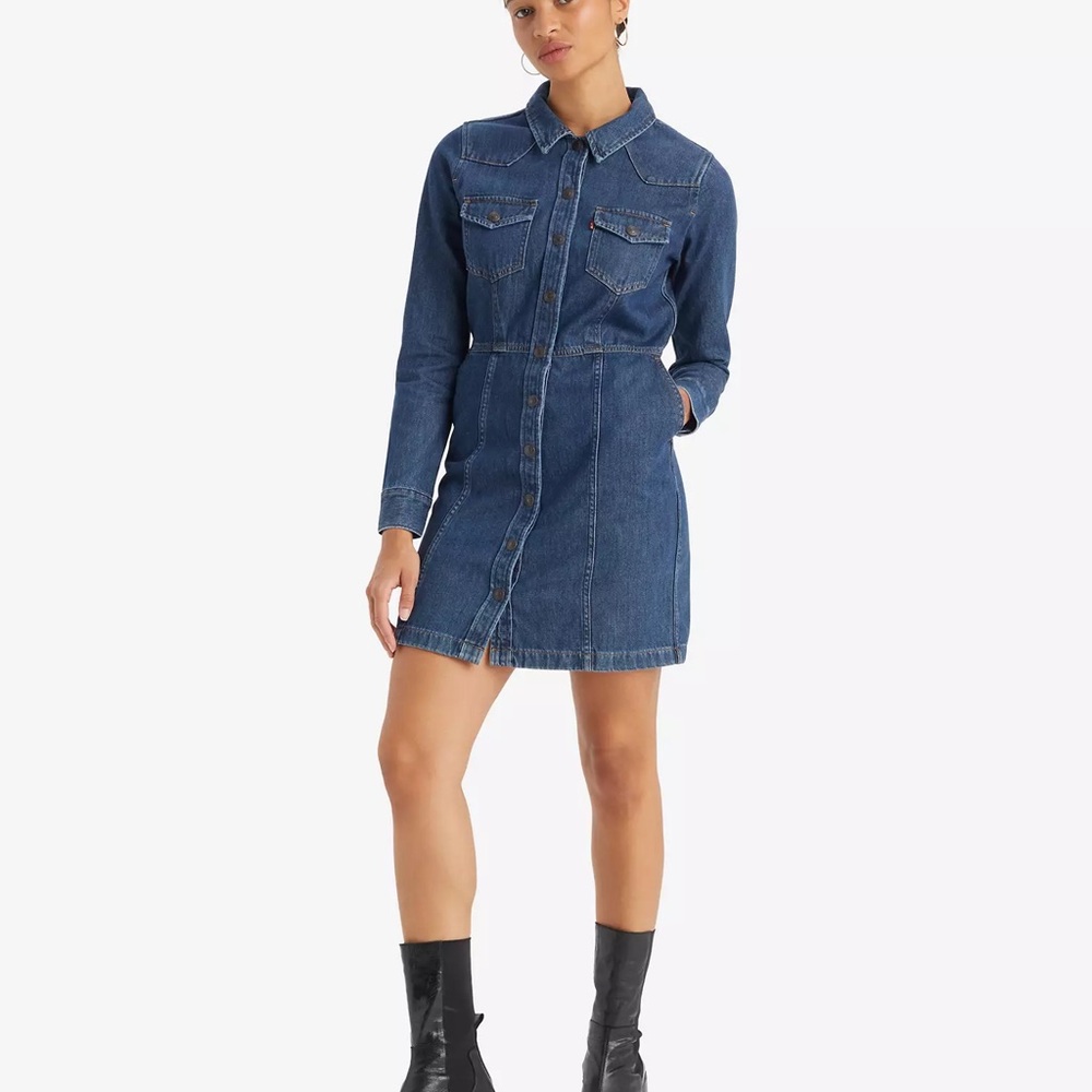 Levi’s Flynn Western Dress || Denim Button-Up Dress || Sz XL